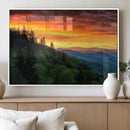 Forest Landscape Wall Art Sunset Canvas, Forest Sunset