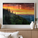 Forest Landscape Wall Art Sunset Canvas, Forest Sunset