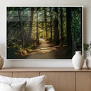 Sunlit Forest Pathway Canvas Print | 3 Panel Large Nature by MyGreatCanvas | Canvas Wall Art Prints | Photo Prints & Wall Decor