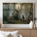 Grizzly Bear Cubs Wall Art Canvas Print
