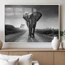 Black and White Elephant Wall Art Canvas Print