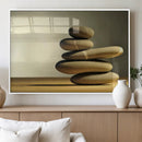 Fluvial Zen Stones Canvas Wall Art Print