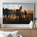 Horse Herd Wall Art Animal Canvas Print