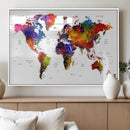 World Map Canvas Print – Detailed Map of the World Wall Art