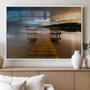 Serene Lake Pier at Sunset Canvas Print | Landscape Canvas
