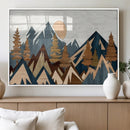 Abstract Wood Panel Effect Mountain Range Top Wall Art