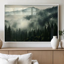 Captivating Misty Forest Wall Art Premium Canvas Print a