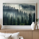 Captivating Misty Forest Wall Art Premium Canvas Print a