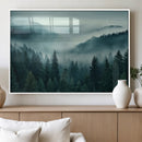 Captivating Misty Foggy Forest Wall Art Premium Canvas Print