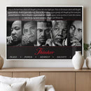 Thinker Quintet Canvas Wall Art – Martin, Obama, Malcolm X,