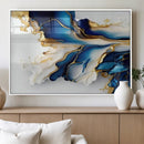 Gold Marble Art - Abstract Geode Gold And Blue Marble Shape