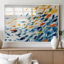 Abstract Fish Shoal Wall Art Canvas Print, Colorful Fish