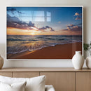 Golden Hour Beach Sunset Wall Art | Canvas Print | Ready to