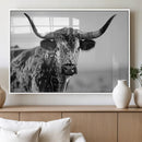 Texas Highland Cow Longhorn Canvas Print - Rustic Farmhouse by MyGreatCanvas | Canvas Wall Art Prints | Photo Prints & Wall Decor