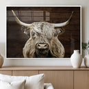 Highland Cow Wall Art Canvas Print, Rustic Farmhouse Decor,