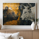 Bear and Bull Wall Art Canvas Print – Abstract Animal