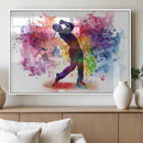 Colorful Golfer Swing Wall Art Canvas Print - Ready to Hang, by MyGreatCanvas | Canvas Wall Art Prints | Photo Prints & Wall Decor