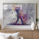 Watercolor Golf Swing Wall Art Canvas Print | Vibrant