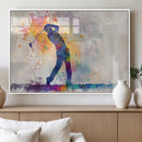 Watercolor Golf Swing Wall Art Canvas Print | Vibrant