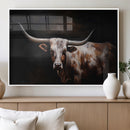Texas Longhorn Wall Art Canvas Print | Western Ranch Decor |