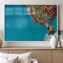 Carl Fredricksen, Up Movie Wall Art, Colorful Balloon House
