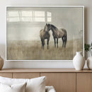 Chines Style Grunge Horses Wall Art Canvas Print