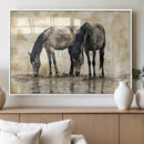 Chinese Style Abstract Black Horses Wall Art Canvas Print - by MyGreatCanvas | Canvas Wall Art Prints | Photo Prints & Wall Decor