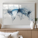 Flight Route Map Wall Art Canvas Print, Abstract Air Traffic
