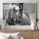 Black and White Horse Winter Wall Art | Ready to Hang and