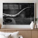 Cow Longhorn Wall Art | Black and White Print | Ready to by MyGreatCanvas | Canvas Wall Art Prints | Photo Prints & Wall Decor