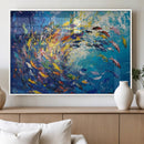 Colorful Swirling Fish School Wall Art Canvas Print |
