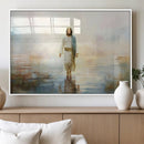 Framed Jesus Walking on Water Wall Art - 3-Panel Christian
