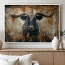 Longhorn Wall Art – Rustic Western Bull Canvas Print, Modern
