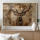 Wood Abstract Deer Wall Art | Rustic Wildlife Canvas Print |