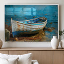 Vintage Boat on Tranquil Waters | Coastal Wall Art for