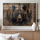 Rustic Grizzly 399 Wall Art | Triptych Canvas Print | Rustic