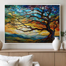 Vibrant Mosaic Tree of Life Wall Art | Stained Glass Style