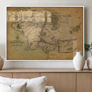 Middle Earth Map Canvas Wall Art – Vintage Fantasy Map