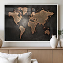World Map Canvas Print – Framed Travel Map Wall Art for