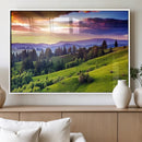 Green Hills and Sunset Wall Art Print - Scenic Landscape by MyGreatCanvas | Canvas Wall Art Prints | Photo Prints & Wall Decor