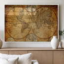 Vintage World Map Canvas Print – Antique Push Pin Travel by MyGreatCanvas | Canvas Wall Art Prints | Photo Prints & Wall Decor