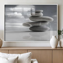 Still Life Black and White Zen Stones Wall Art Canvas,
