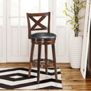 Swivel X-back Upholstered Counter Height Bar Stool with PVC Cushioned Seat by LJGDeals