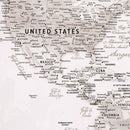 Personalized Vintage World Map Canvas Print – Custom Push