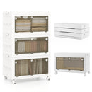 33 Gal 3-Pack Stackable Plastic Storage Bins with Lid for Bedroom Living Room-White by LJGDeals
