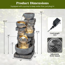 33" H Outdoor Water Fountain with LED Lights for Patio by DirectDeals