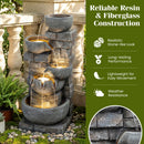 33" H Outdoor Water Fountain with LED Lights for Patio by DirectDeals