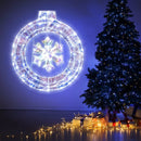 33 Inch Lighted Snowflake Wreath with Hanging Ring and Support Bracket by LJGDeals