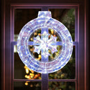 33 Inch Lighted Snowflake Wreath with Hanging Ring and Support Bracket by LJGDeals