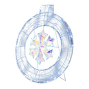 33 Inch Lighted Snowflake Wreath with Hanging Ring and Support Bracket by LJGDeals